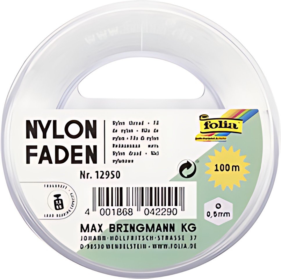 folia Fil nylon sur bobine, 0,5 mm x 100 m, transparent