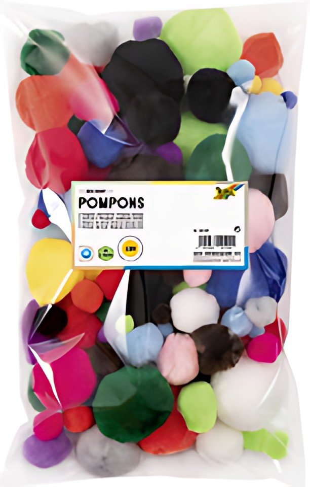 folia Pompons, 100 pièces, tailles et couleurs assorties