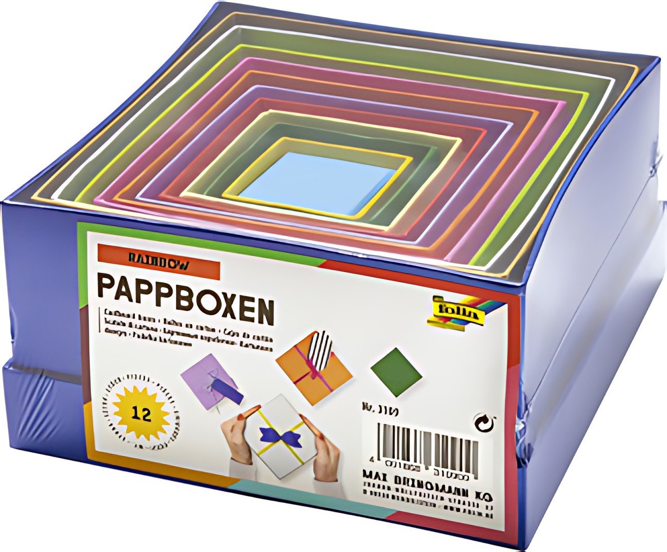 folia Boîte cadeau "Carré", tailles/couleurs assorties