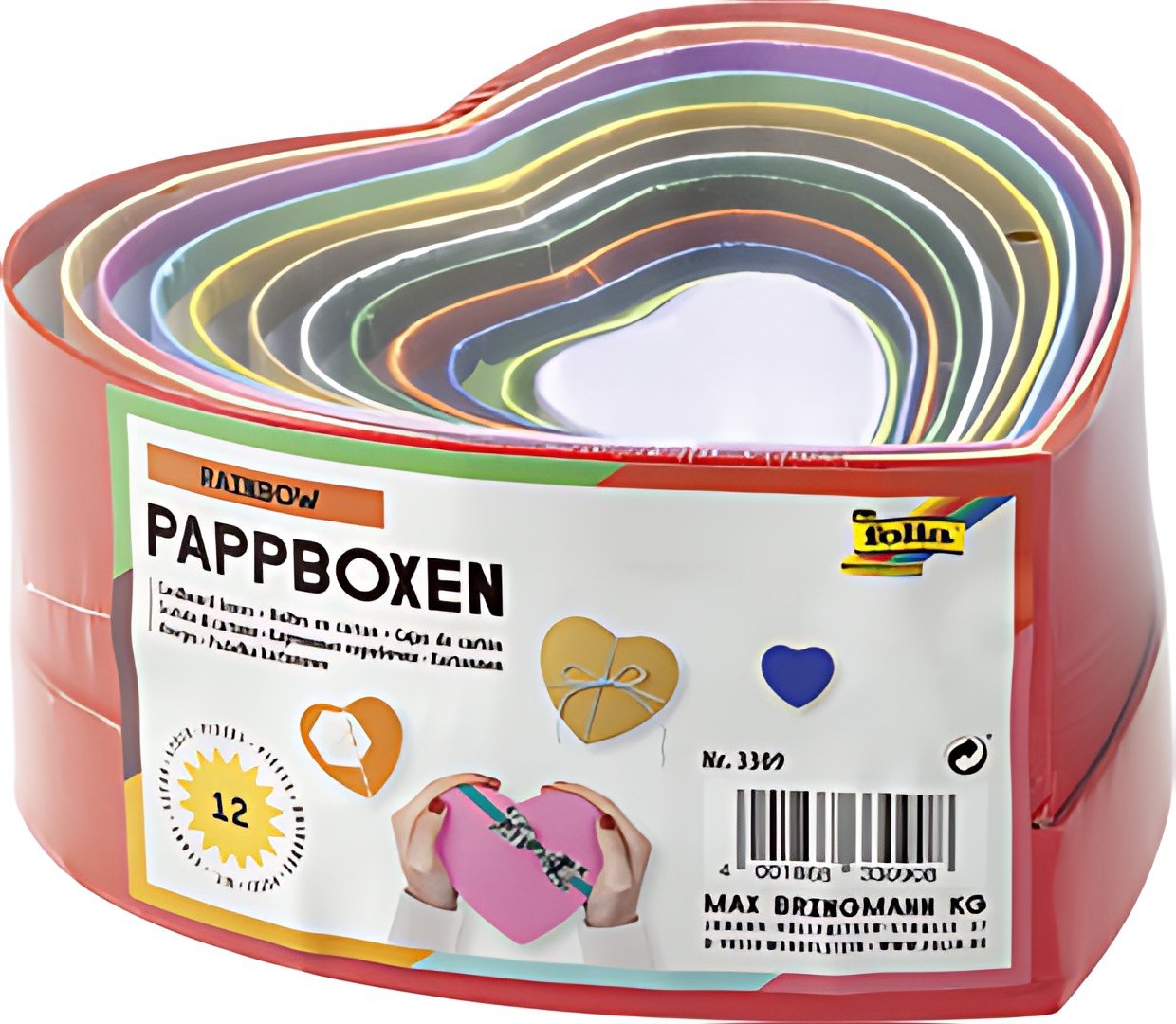 folia Boîte cadeau "Coeur", tailles/couleurs assorties