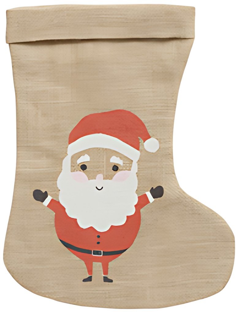 folia Sac en toile de jute "Botte de Noël", (L)200x(H)330 mm