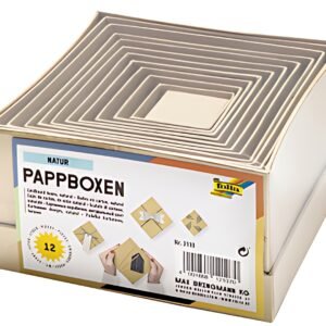 folia Boîtes en carton NATUR, carré, assortiment de 12
