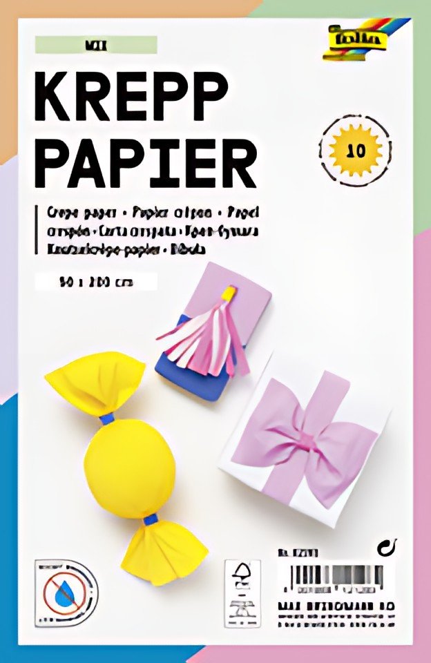 folia Rouleau de papier crêpon MIX, 500 mm x 2 m, assorti
