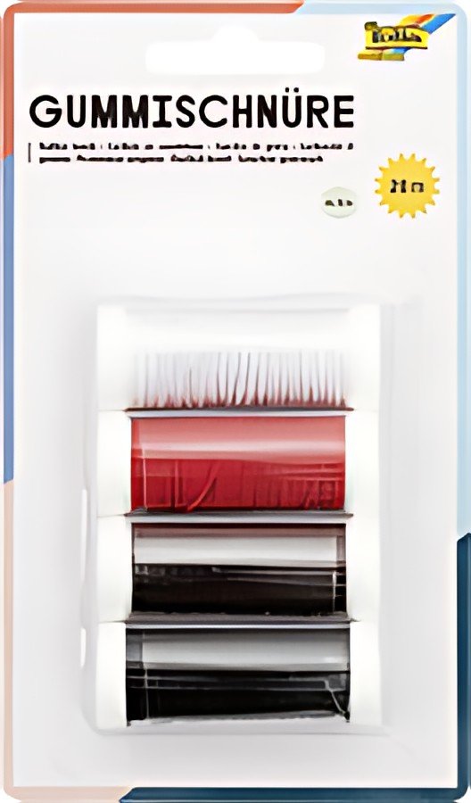 folia Cordon en caoutchouc BASIC, 4 couleurs de 5 m assorti