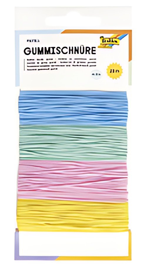 folia Cordon en caoutchouc PASTEL, 4 couleurs de 5 m assorti