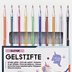 folia Stylo gel GLITTER, couleurs assorties, étui de 10