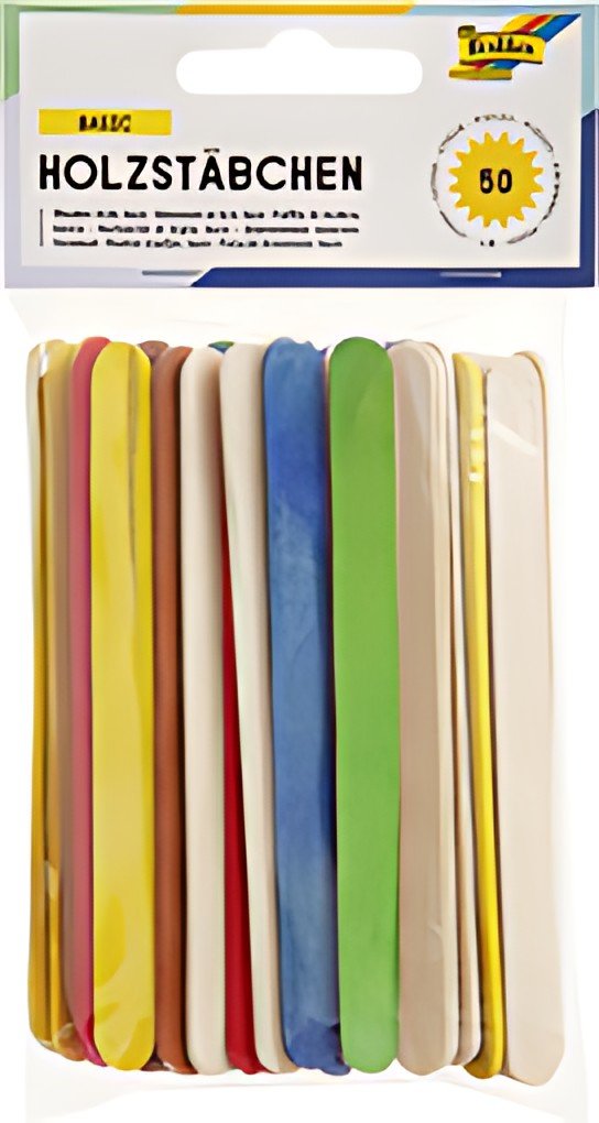 folia Bâtonnets en bois, longueur : 114 mm, assorti