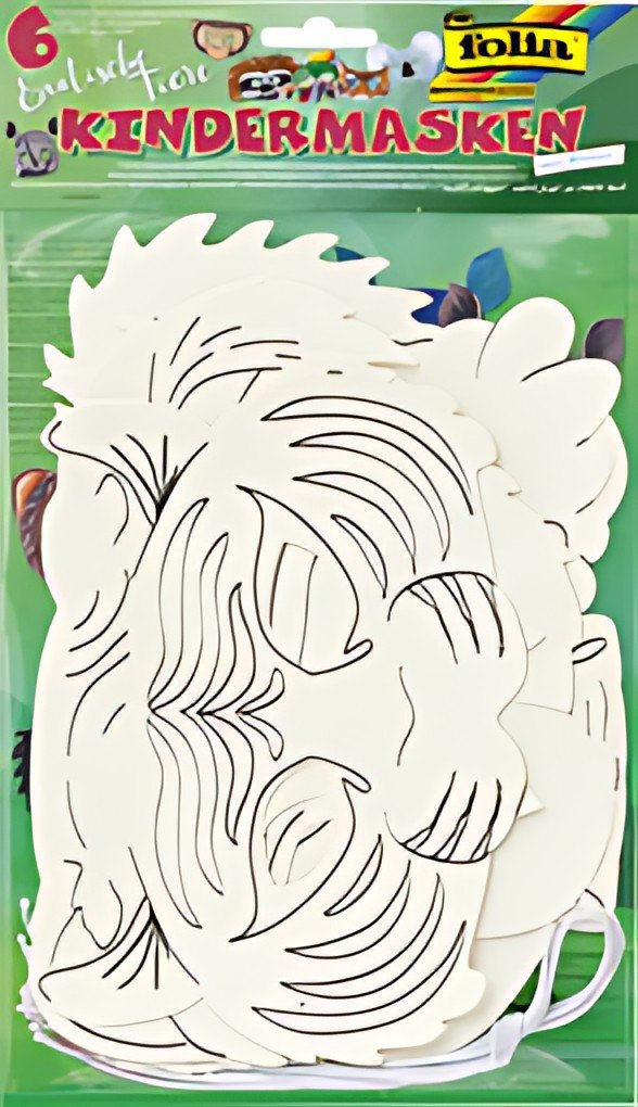 folia Masques pour enfants "Animaux exotiques", blanc