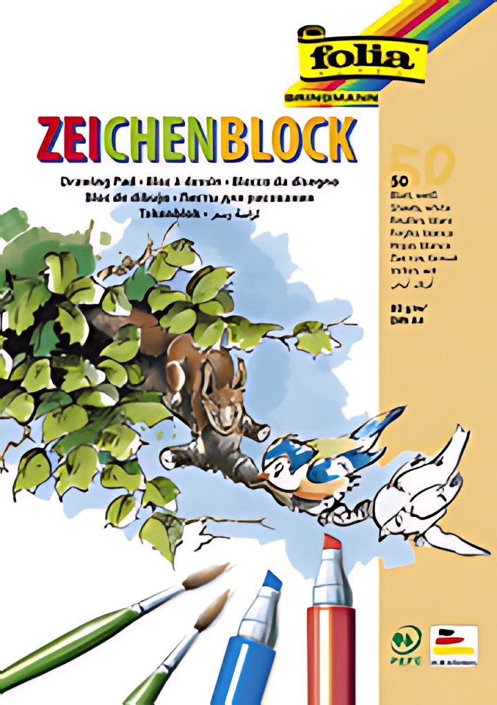 folia Bloc à dessin, 80 g/m2, A4, 50 feuilles