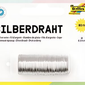 folia Fil d'argent, 0,3 mm x 80 m, en cuivre, argenté