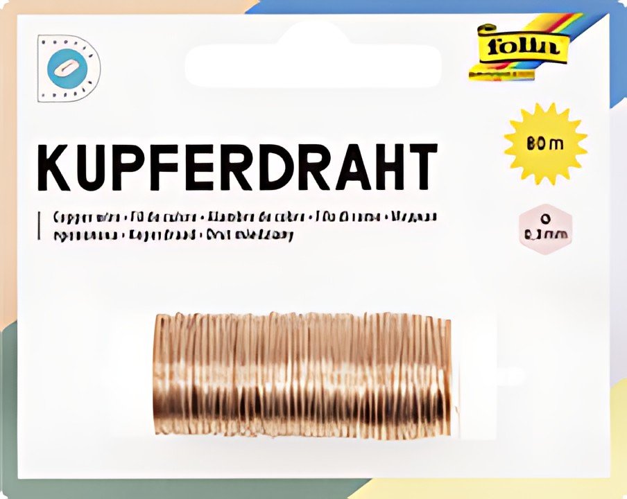 folia Fil de laiton/or, 0,3 mm x 80 m, en laiton, doré