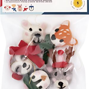 folia Boules en feutre ANIMAUX EN HIVER, 5 pièces