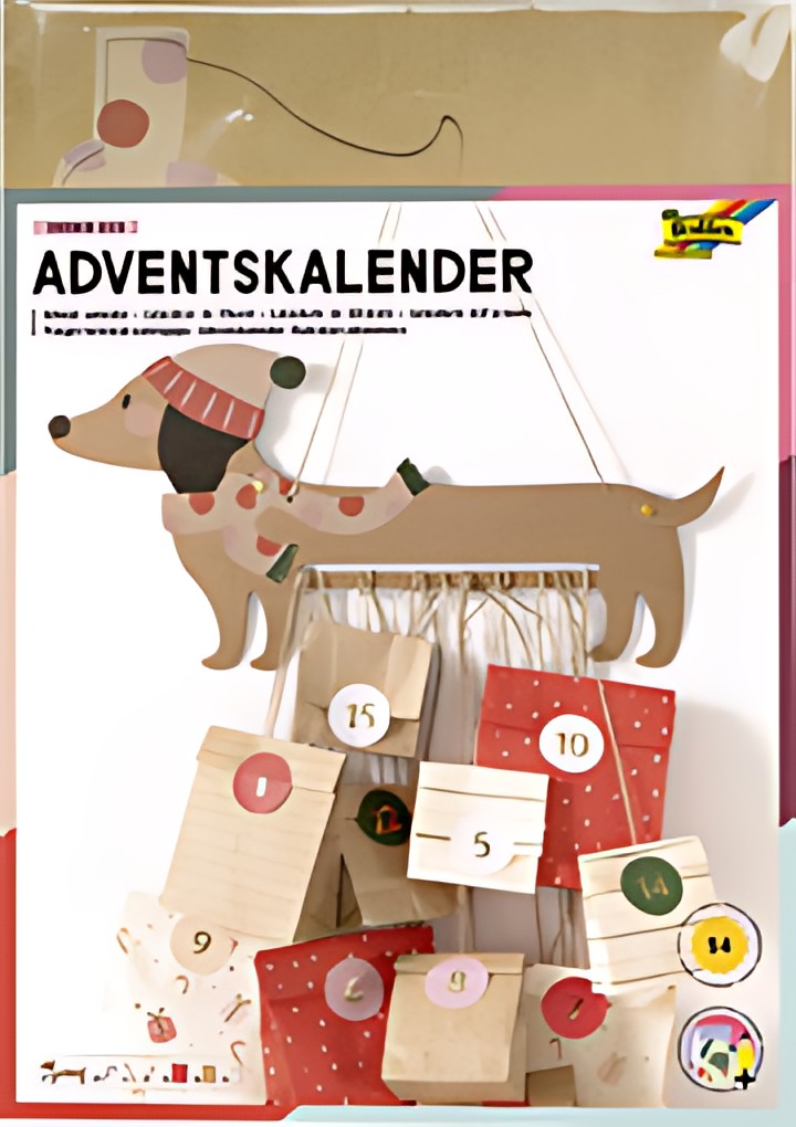folia Kit pour calendrier de l'Avent SAUSAGE DOG, 54 pièces