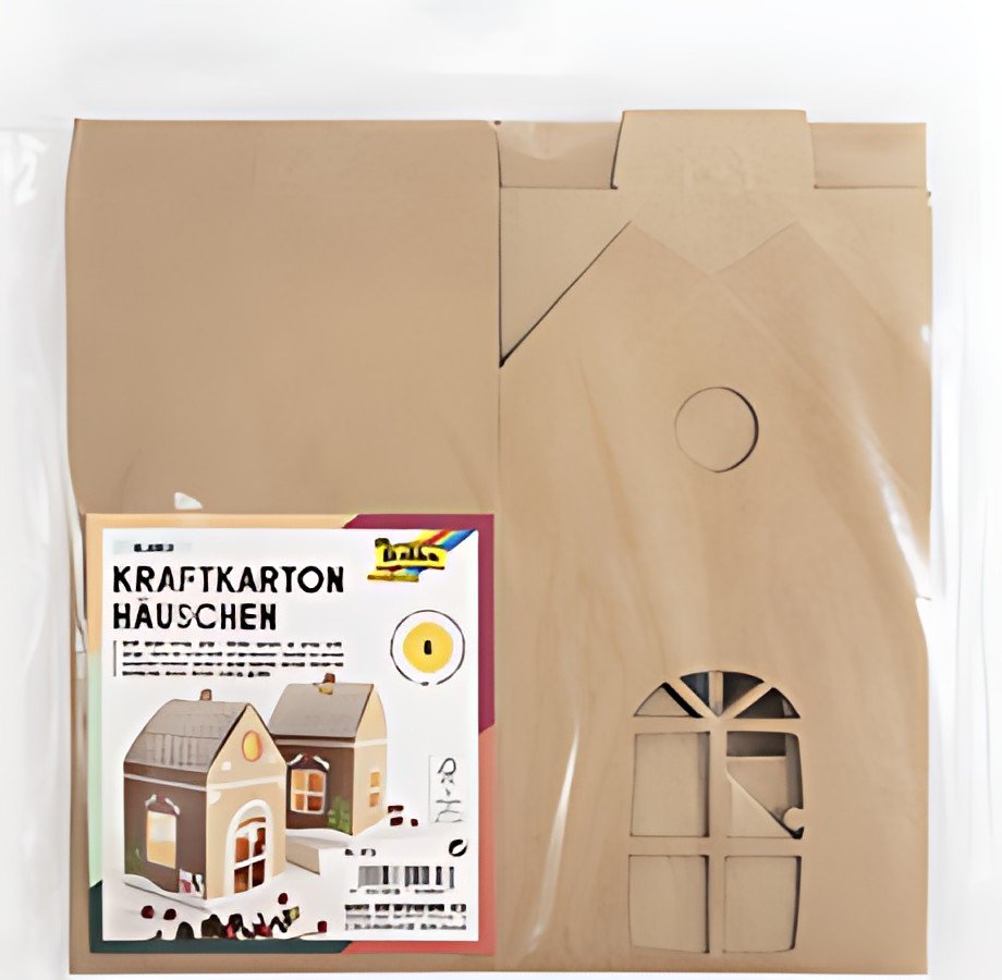 folia Maisonnette en carton kraft, 110 x 110 x 190 mm