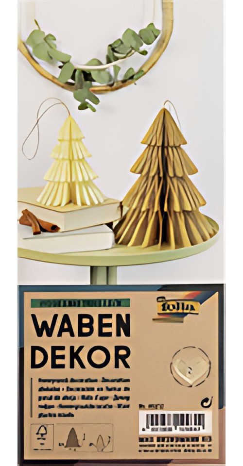 folia Décoration alvéolée HYGGE XMAS TREES, set de 2, S/M