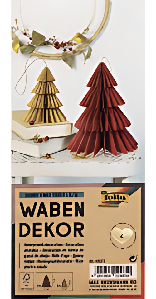 folia Décoration alvéolée BERRY XMAS TREE, set de 2, S/M
