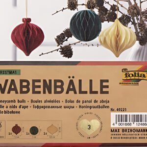 folia Boule alvéolée CHRISTMAS, set de 3 boules
