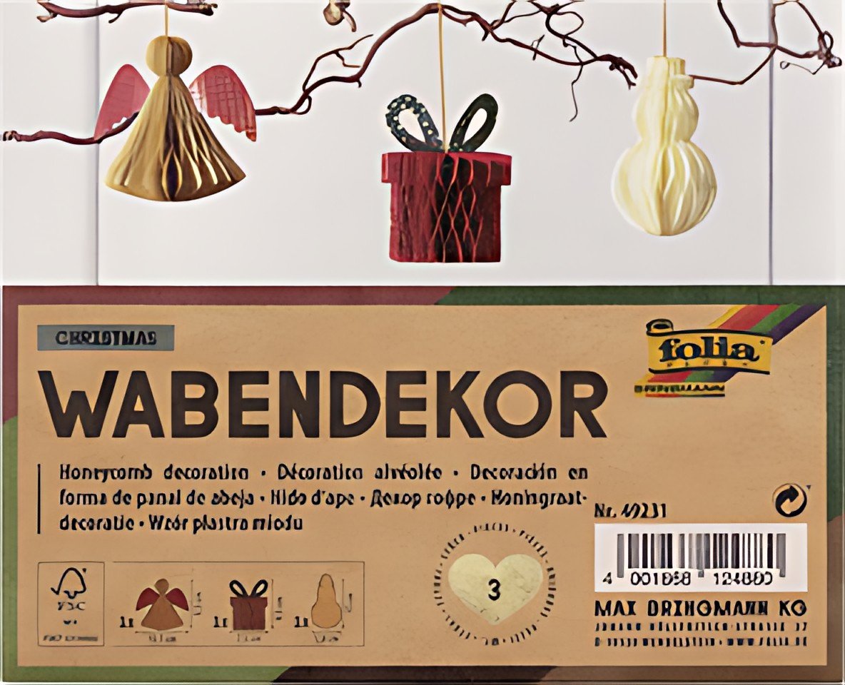 folia Décoration alvéolée CHRISTMAS, set cadeau de 3