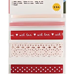 folia Ruban en tissu set "Rosy Love", longueur totale: 5,5 m