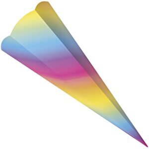 folia school cone cut, hexagonal, 680mm, couleurs arc-en-ciel