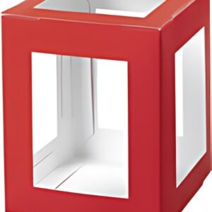 folia Pièces en carton pour mini lanterne, rouge