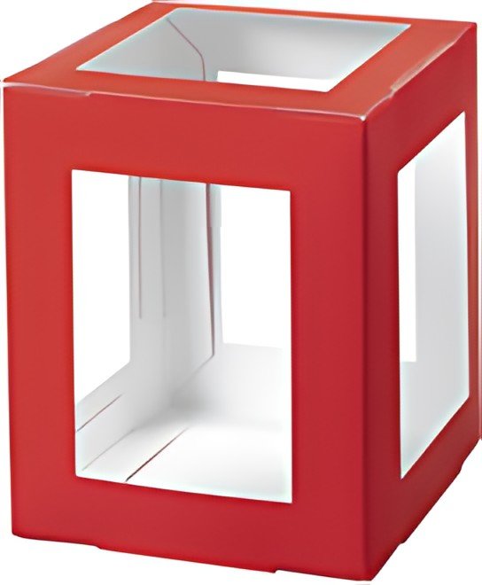 folia Pièces en carton pour mini lanterne, rouge