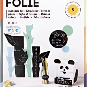 folia Film à tableau noir/ardoise en PVC, 230 x 330 mm, noir