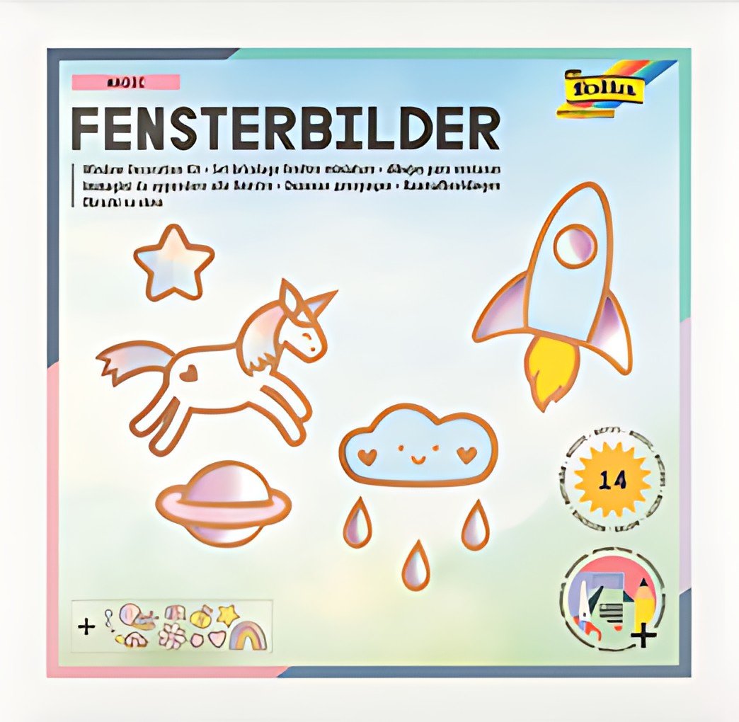 folia Kit de décoration pour fenêtre MAGIC, 14 motifs