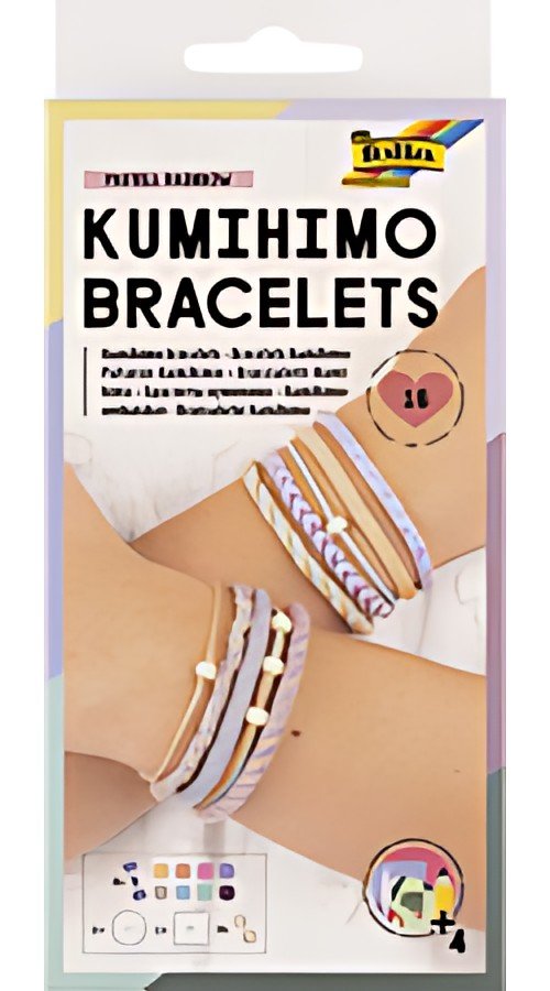 folia Kumihimo Set de bracelets PASTEL RAINBOW, 16 pièces