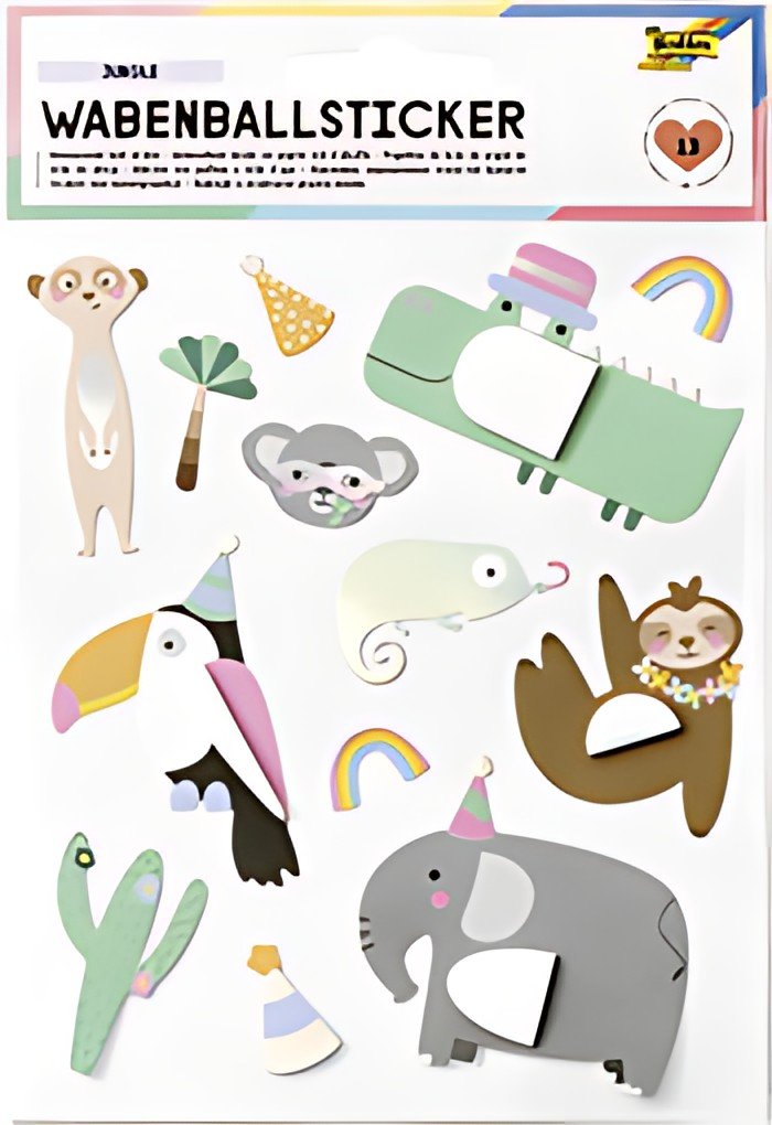 folia Sticker boule en papier JUNGLE