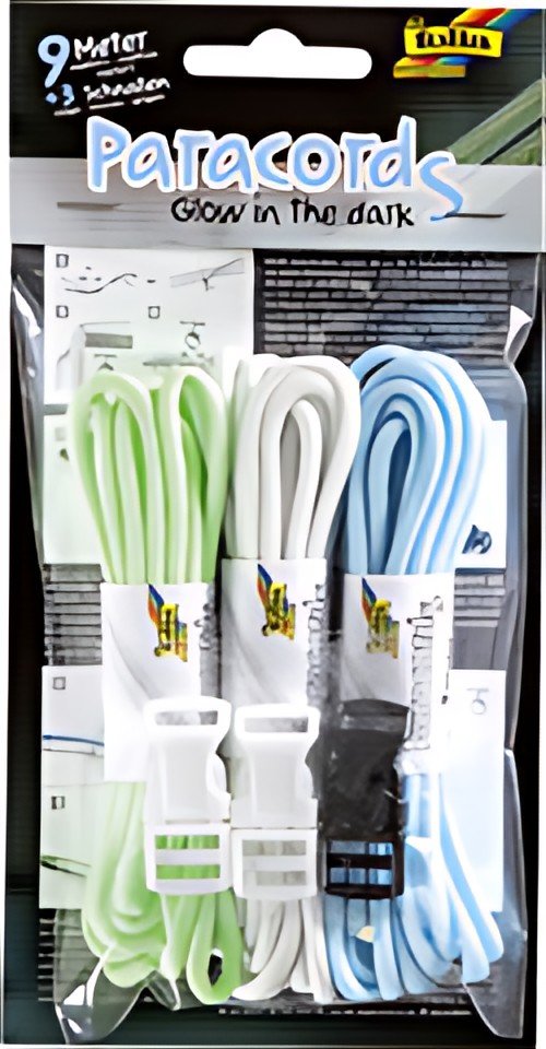 folia Set paracorde "GLOW IN THE DARK", couleurs assorties