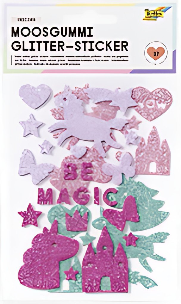 folia Sticker pailleté en caoutchouc mousse "Unicorn"
