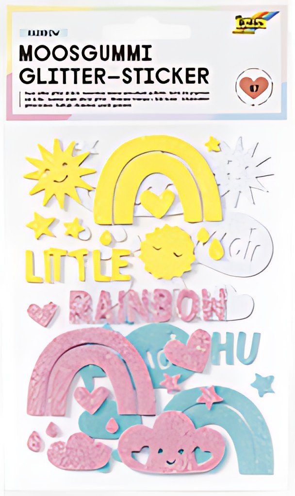 folia Sticker pailleté en caoutchouc mousse "Rainbow"