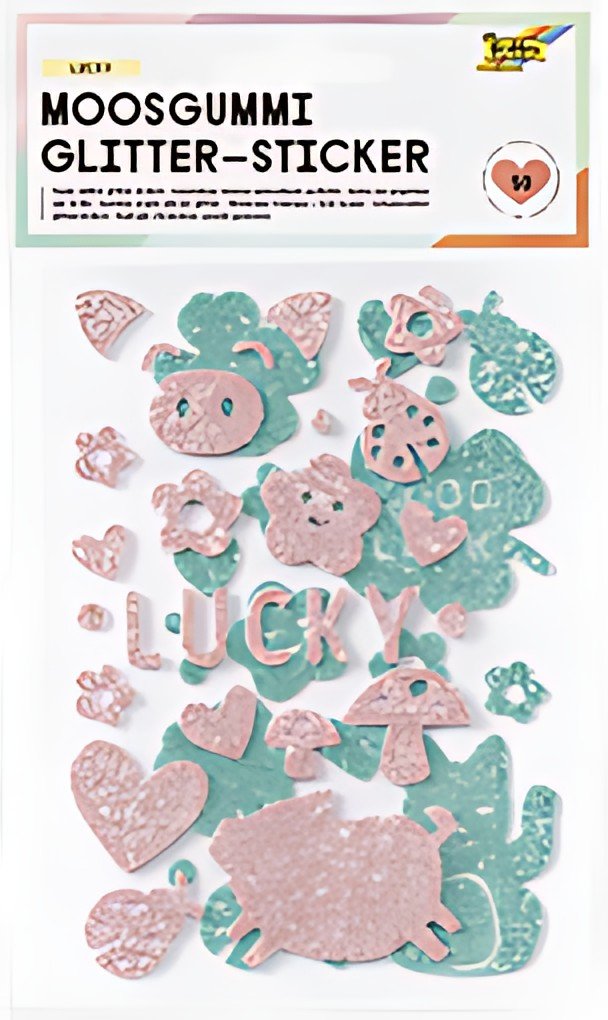 folia Sticker pailleté en caoutchouc mousse "Lucky"