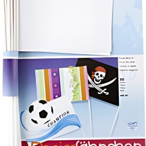 folia Drapeau en papier, A5, longueur tige: 400 mm, blanc