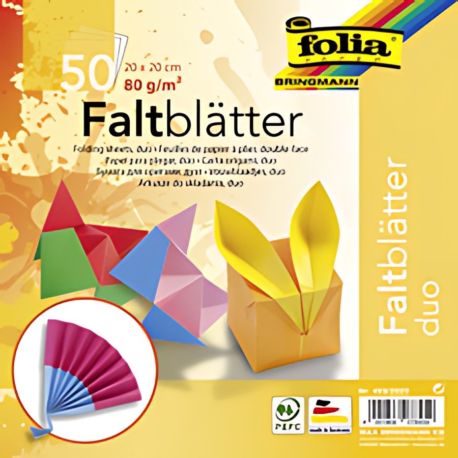 folia Feuille à plier "DUO", 100 x 100 mm, 50 feuilles