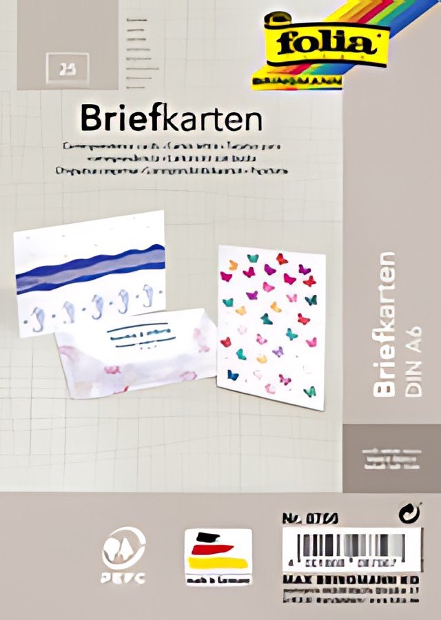 folia Carte-lettre, 190 g/m2, A6, blanc