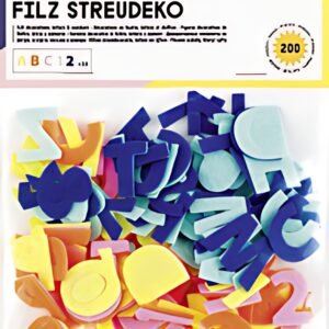folia Décoration en feutre "Chiffres & lettres", 200 pièces