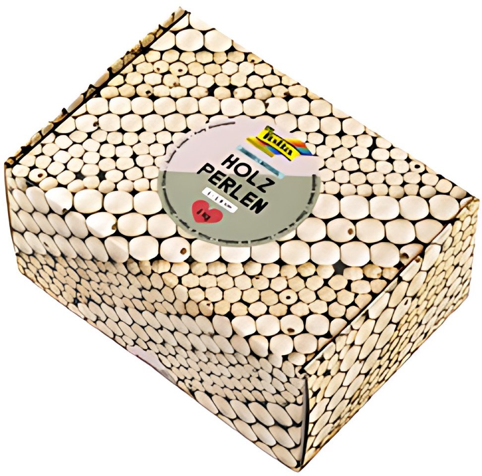 folia Mélange de perles en bois NATURAL Jumbobox, 1 kg