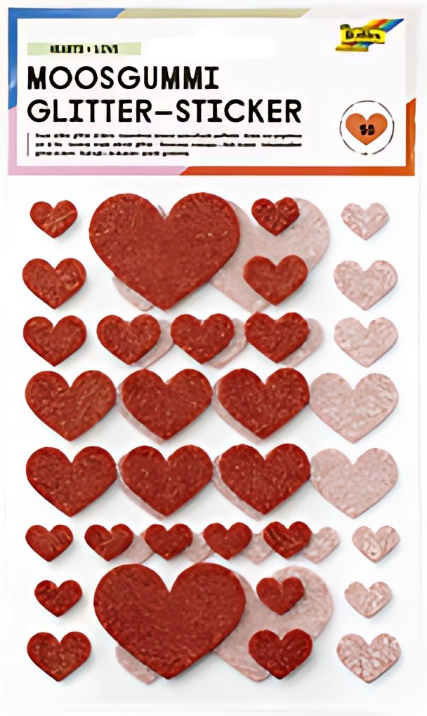 folia Sticker pailleté en caoutchouc mousse HEARTS LOVE