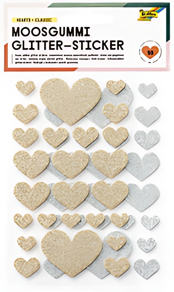 folia Sticker pailleté en caoutchouc mousse HEARTS CLASSIC