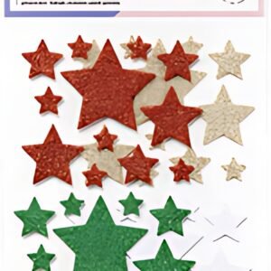 folia Sticker pailleté en caoutchouc mousse STARS XMAS