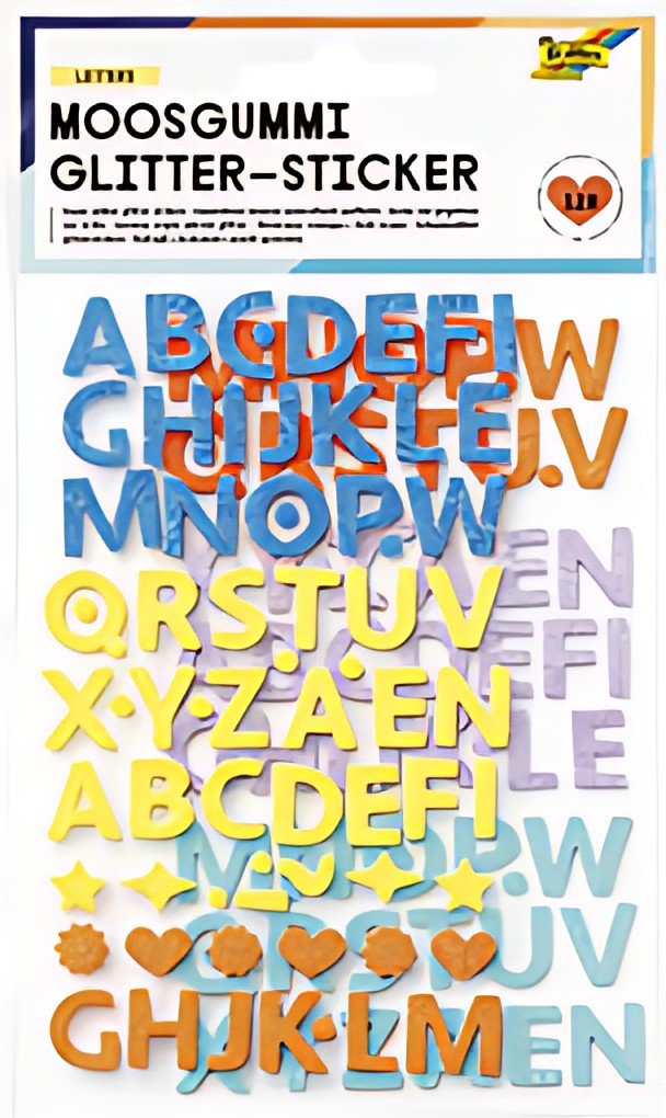 folia Sticker pailleté en caoutchouc mousse LETTERS