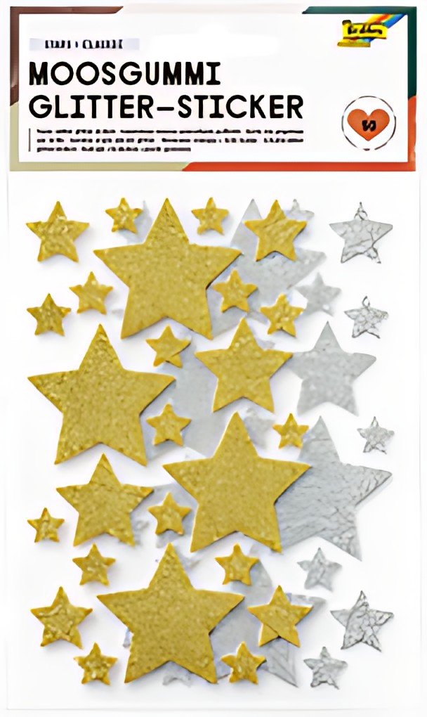 folia Sticker pailleté en caoutchouc mousse STARS CLASSIC
