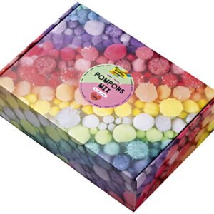 folia Mélange de pompons PASTEL Jumbobox, 300 g, assorti