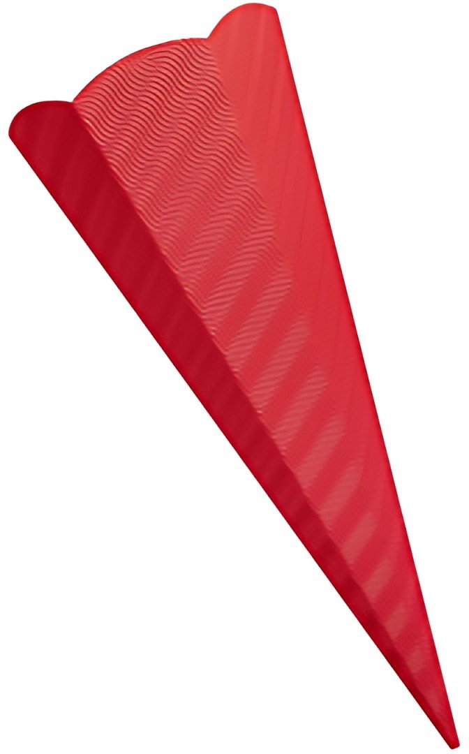 folia school cone cut, carton ondulé 3D, hexagonal, rouge