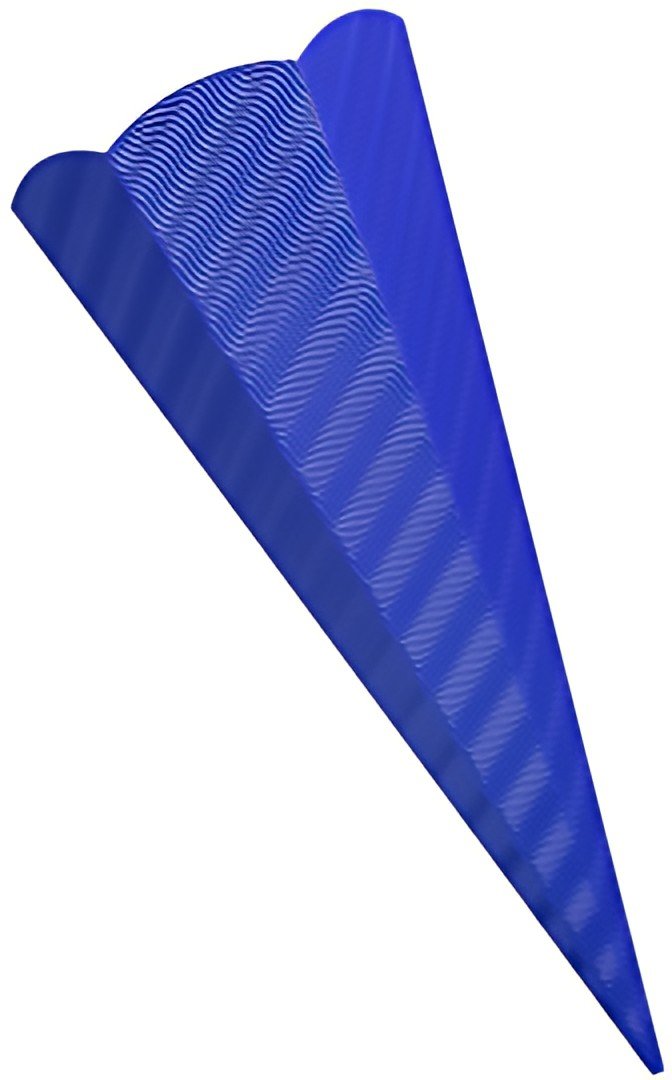 folia school cone cut, carton ondulé 3D, hexagonal, bleu