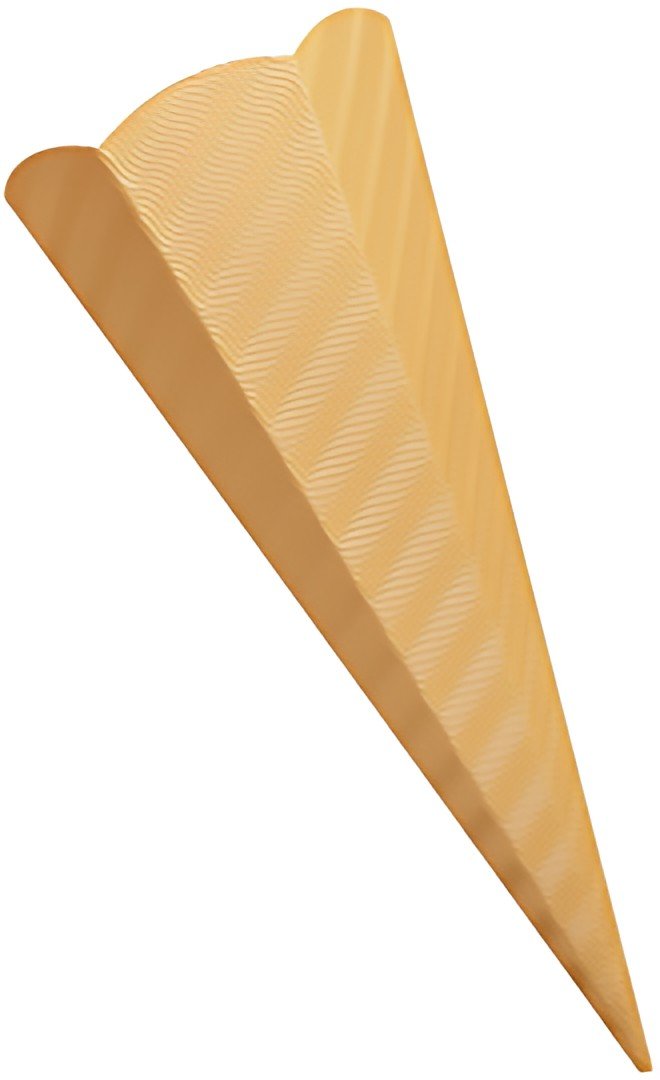 folia school cone cut, carton ondulé 3D, hexagonal, orange