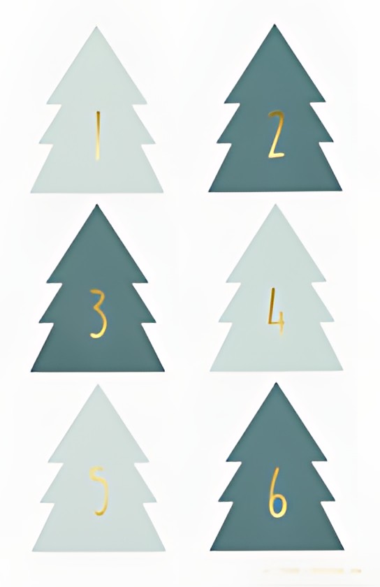 folia Stickers pour calendrier de l'Avent "CHRISTMAS TREE"