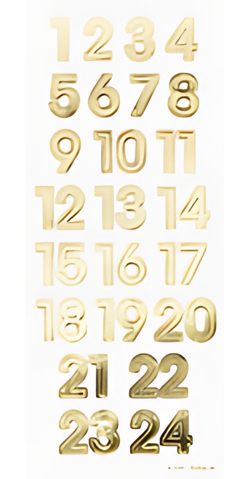 folia Stickers pour calendrier de l'Avent "NUMBERS GOLD"